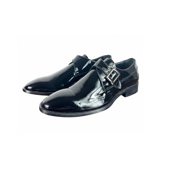 Vito Men’s Black Pattern Monk Strap – Italian Leather Dress Shoes main image 7